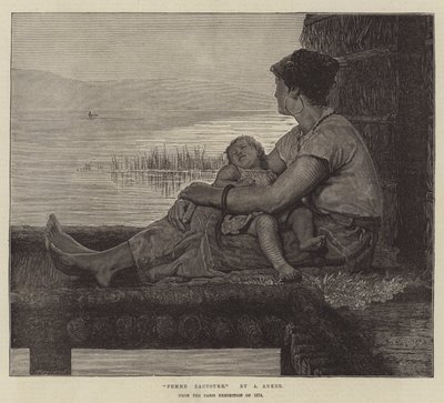 Femme Lacustre, de la Exposición de París de 1874 de Albert Anker